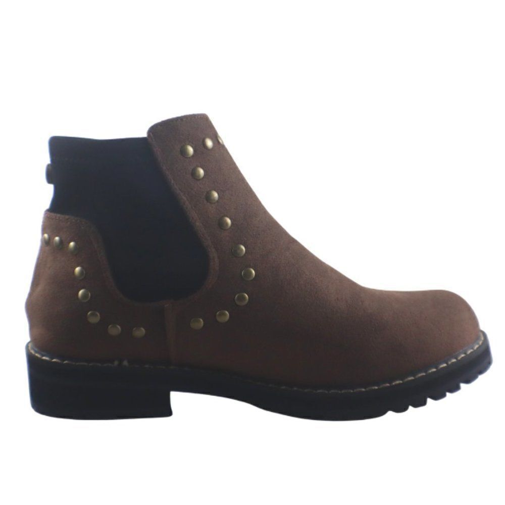 Seven7 Romanoff Size 9 Metallic Stud Suede Waterproof Combat Brown NEW Boots - Picture 10 of 11